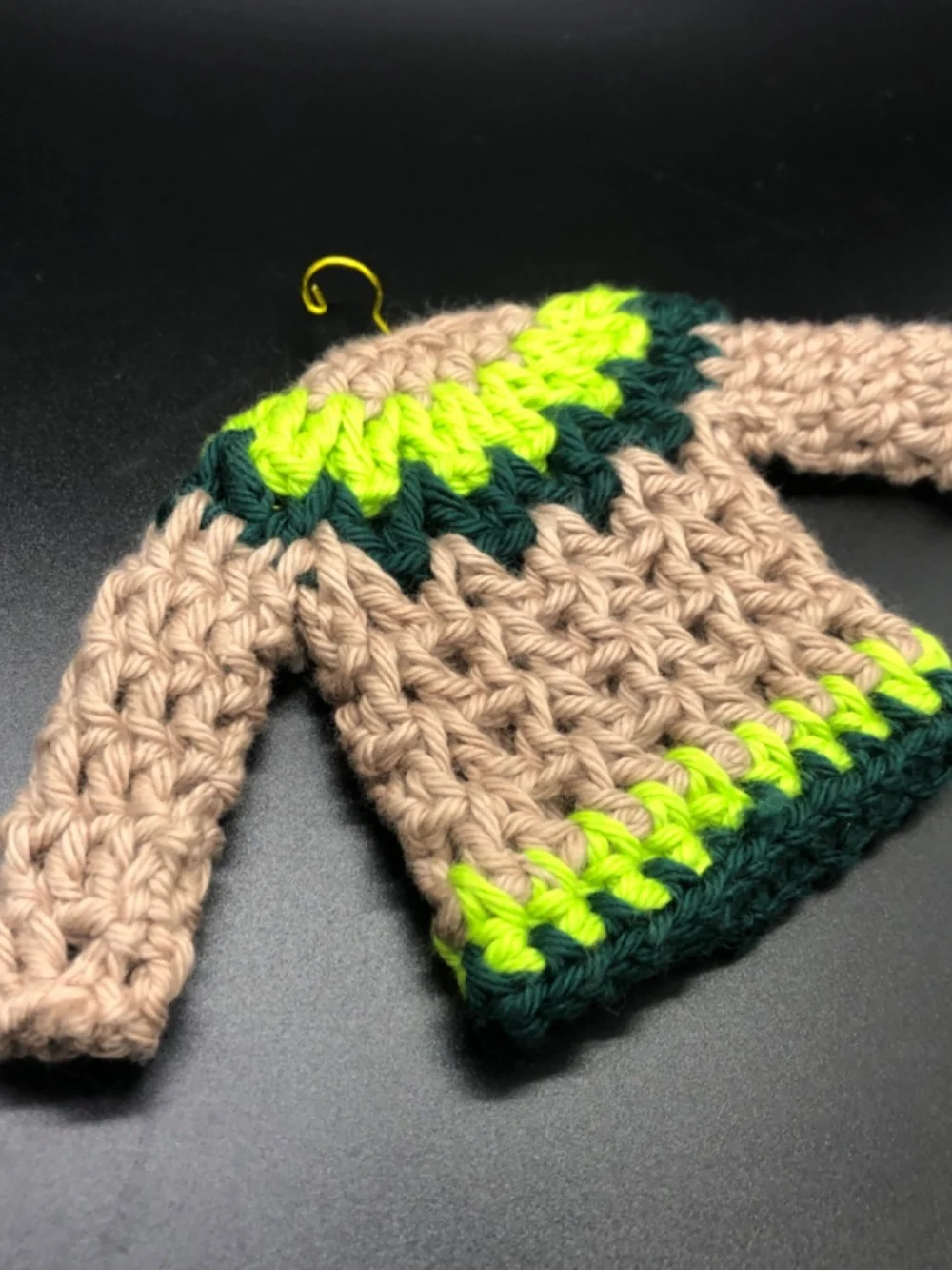 Mini Crochet Sweater Ornament, Gift Tag, Bag Accessory